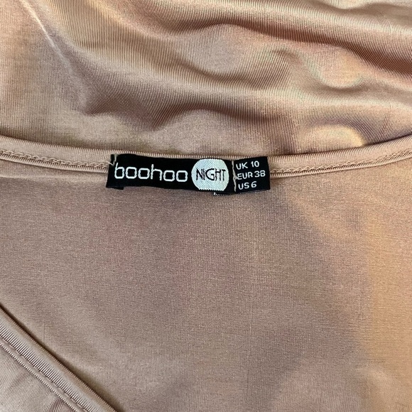 𝅺boohoo Women’s Champagne Pink Twist Dress Size 6 - Picture 9 of 9